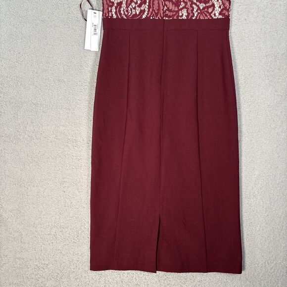 NWT Maggy London Cocktail‎ Dress Women’s Size 8 Wine Lace Romantic Holiday Sexy - Picture 14 of 16